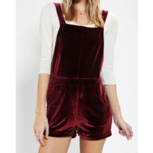 Urban Outfitters MinkPink velvet shortalls